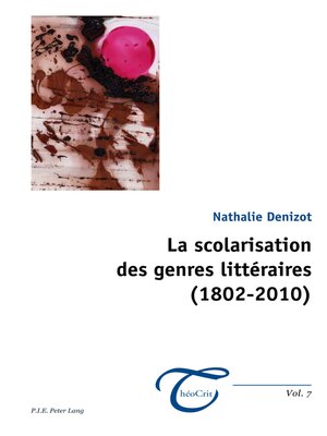cover image of La scolarisation des genres littéraires (18022010)